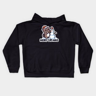 Merry Cat-Mas Kids Hoodie